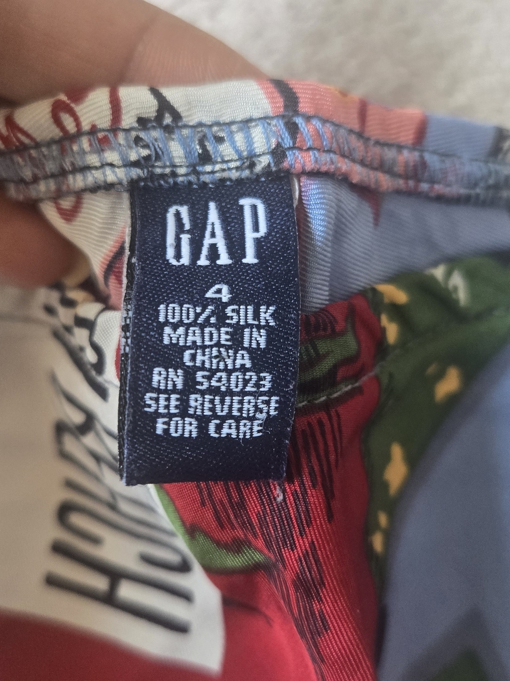 GAP Silk Patchwork Skirt in Red, Blue, Green & Yellow - Picture 2 of 4